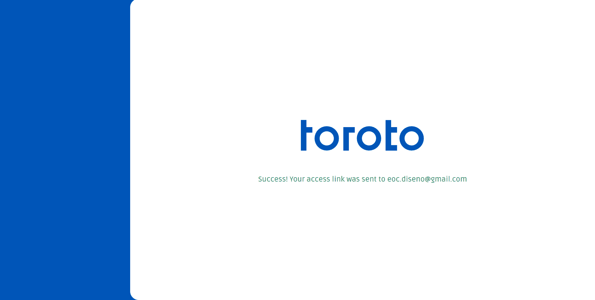 Success token sent to user email message