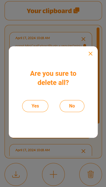 Responsive delete all texts
