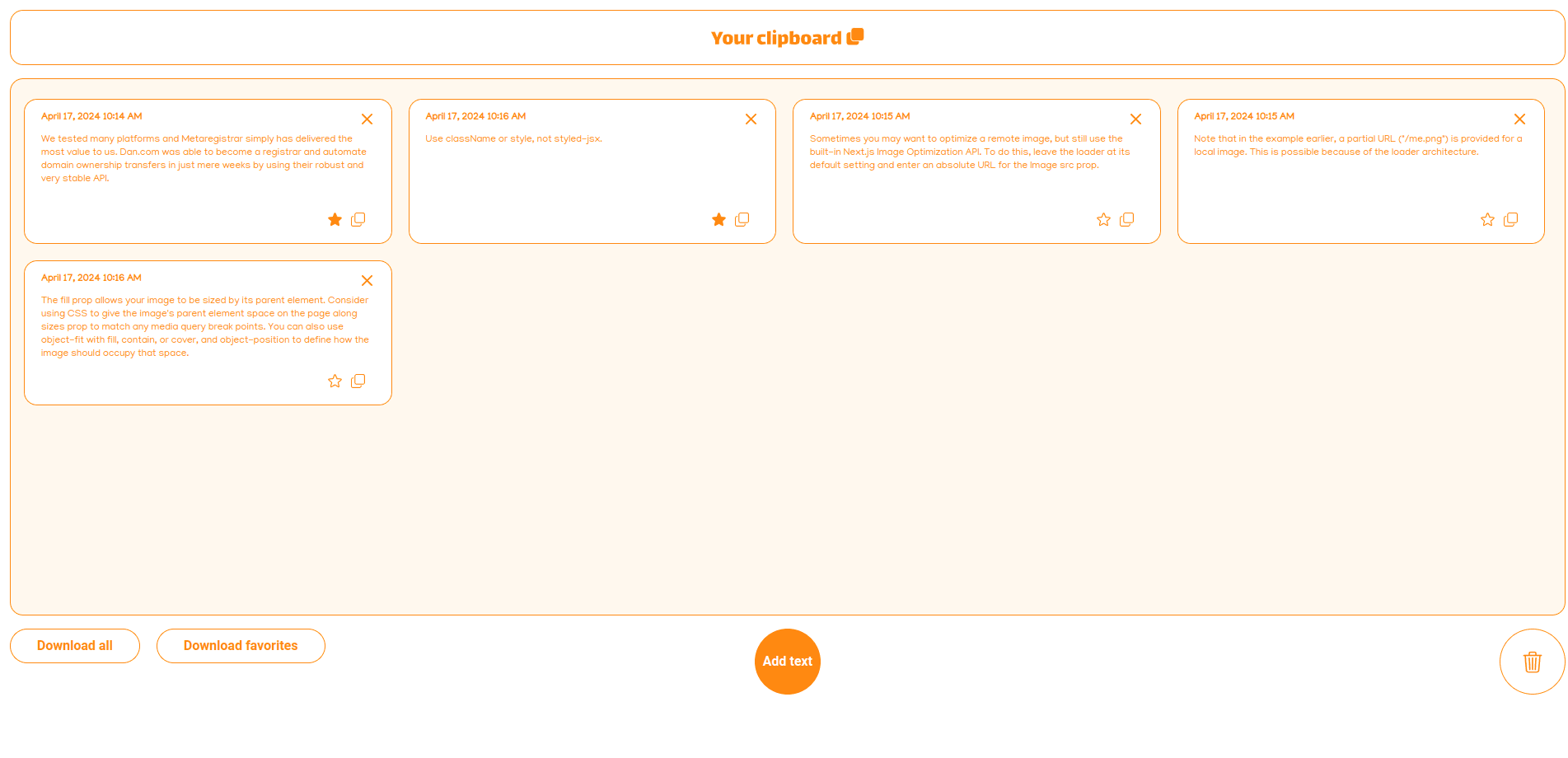 Add favorites